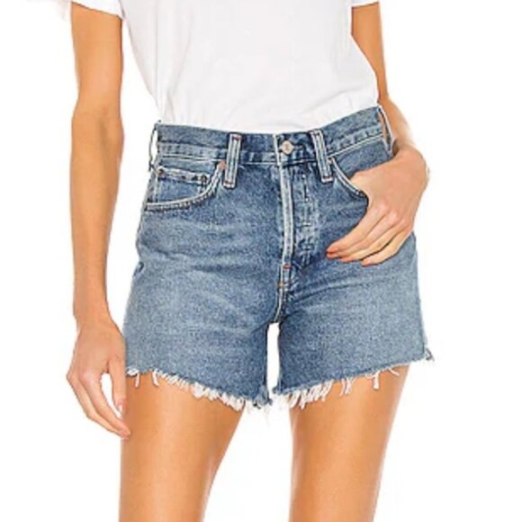 Agolde Parker Long Vintage Loose Short in Skywave High Waist Denim Jean 29 $138 - Picture 3 of 8